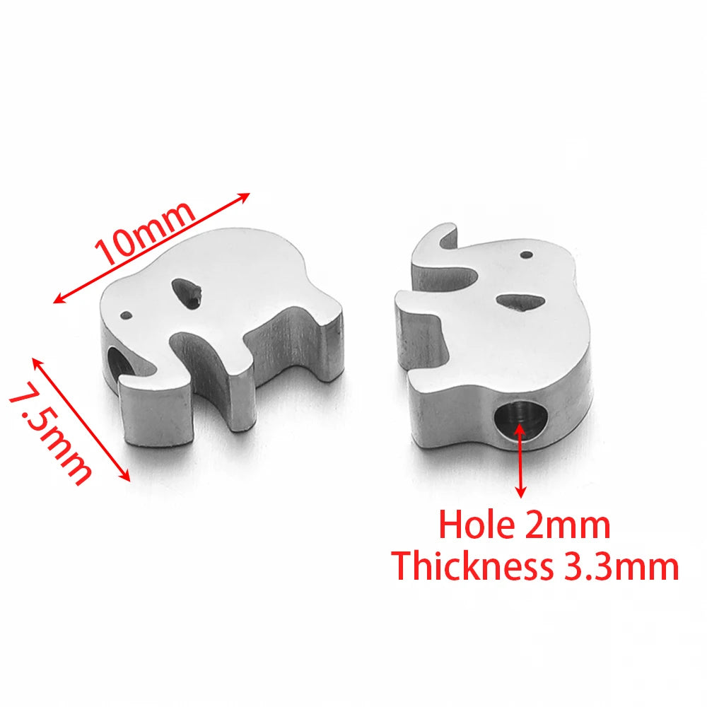 Silver-tone stainless steel spacer beads with animal paw cutouts and round side holes