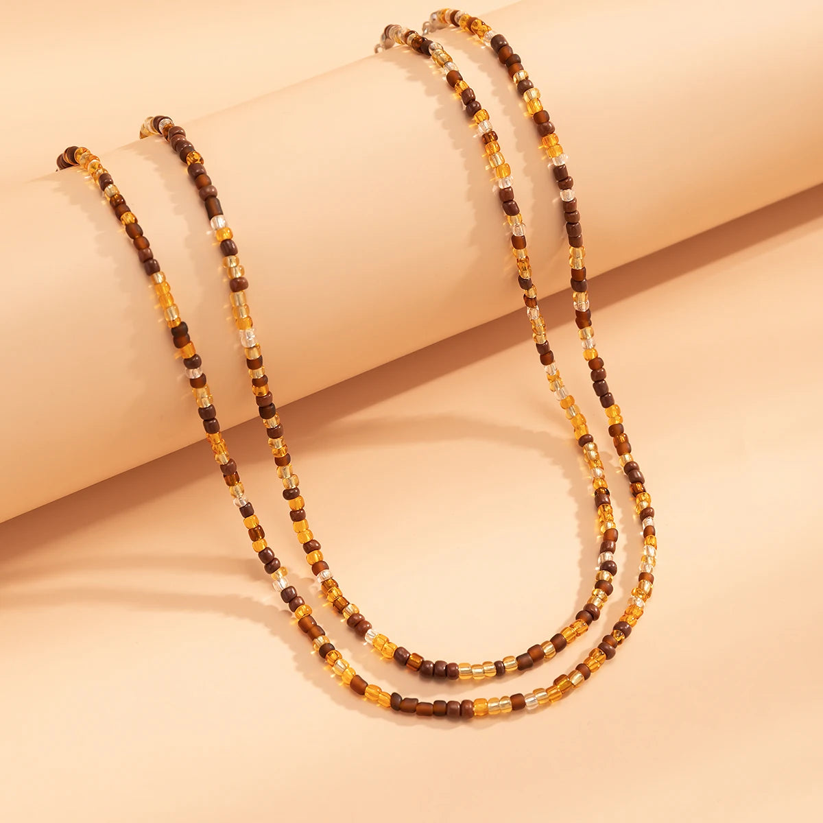 Fashion Layered Small Seed Beads Chain Short Choker Necklace for Women 02