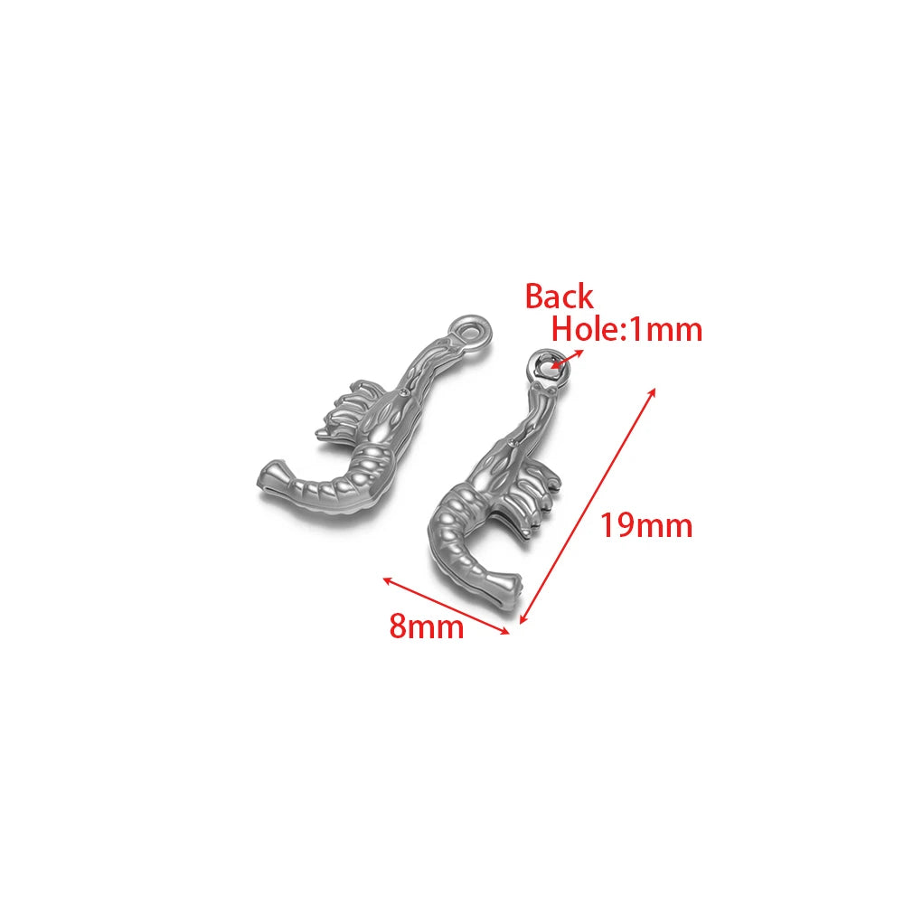 Hollow starfish-style pendant charm, steel-tone stainless steel, 1mm loop hole, ridged