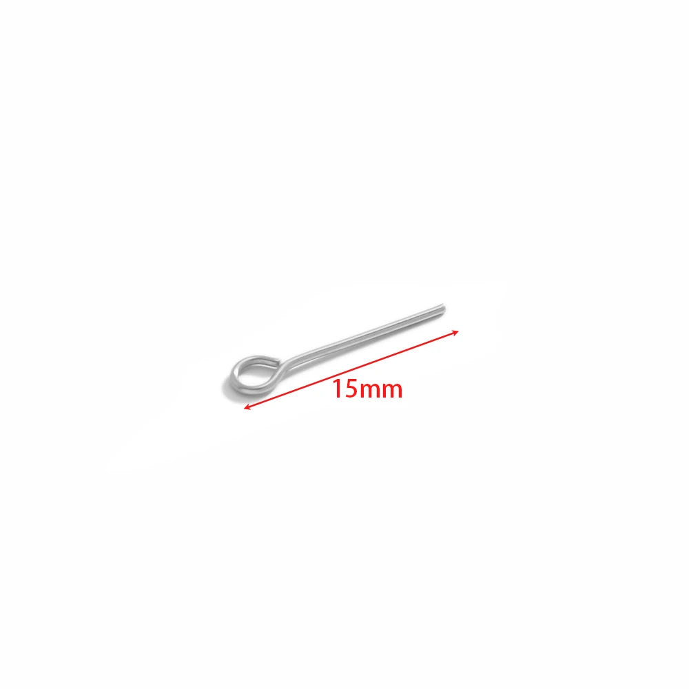 Silver eye pin, 15mm loop head for DIY earring making
