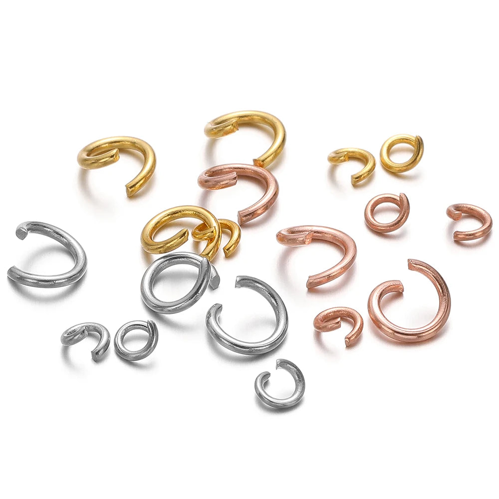 Mixed color split jump rings with open circle ends for DIY jewelry connections