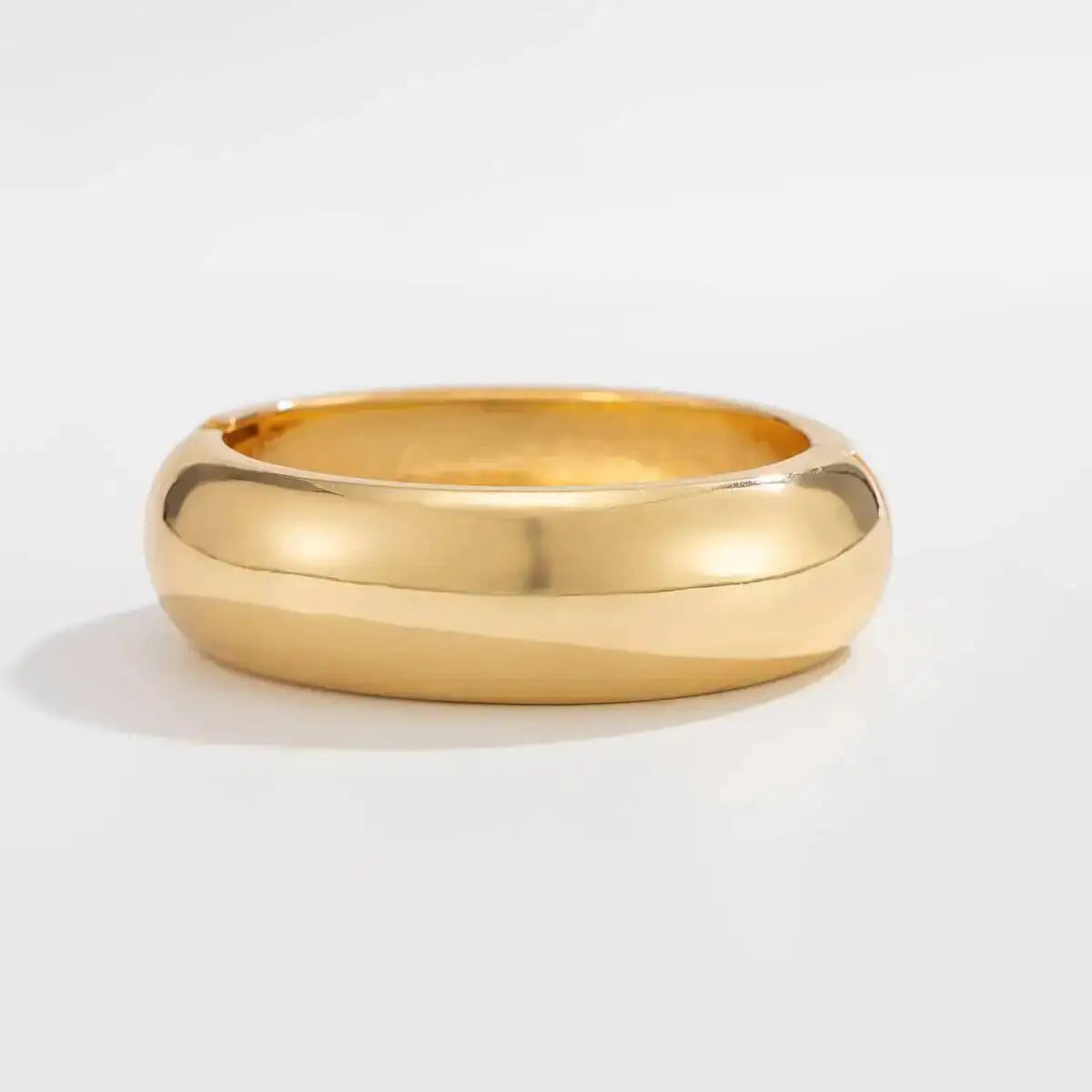 Luxury Stackable Resin Metal Wide Cuff Bangle Round Thick Acrylic Bracelet For Women