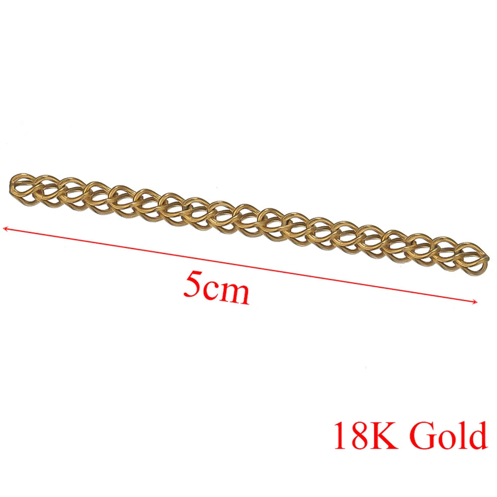 Gold-tone welded extension chain, 5cm length, with interlinked rings
