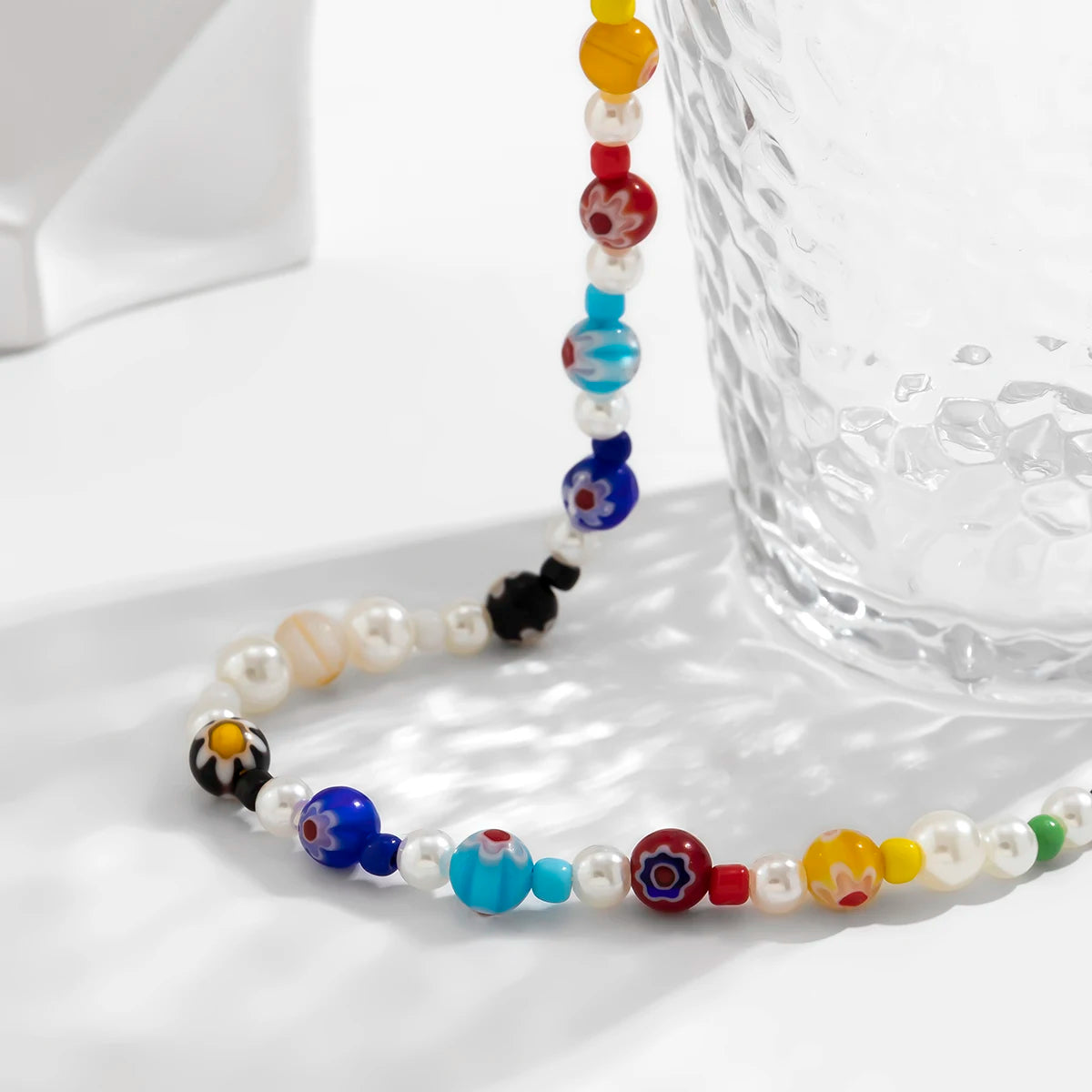 Trendy Beaded Chain Necklace CCB and Imitation Pearl Beads For Men Jewelry