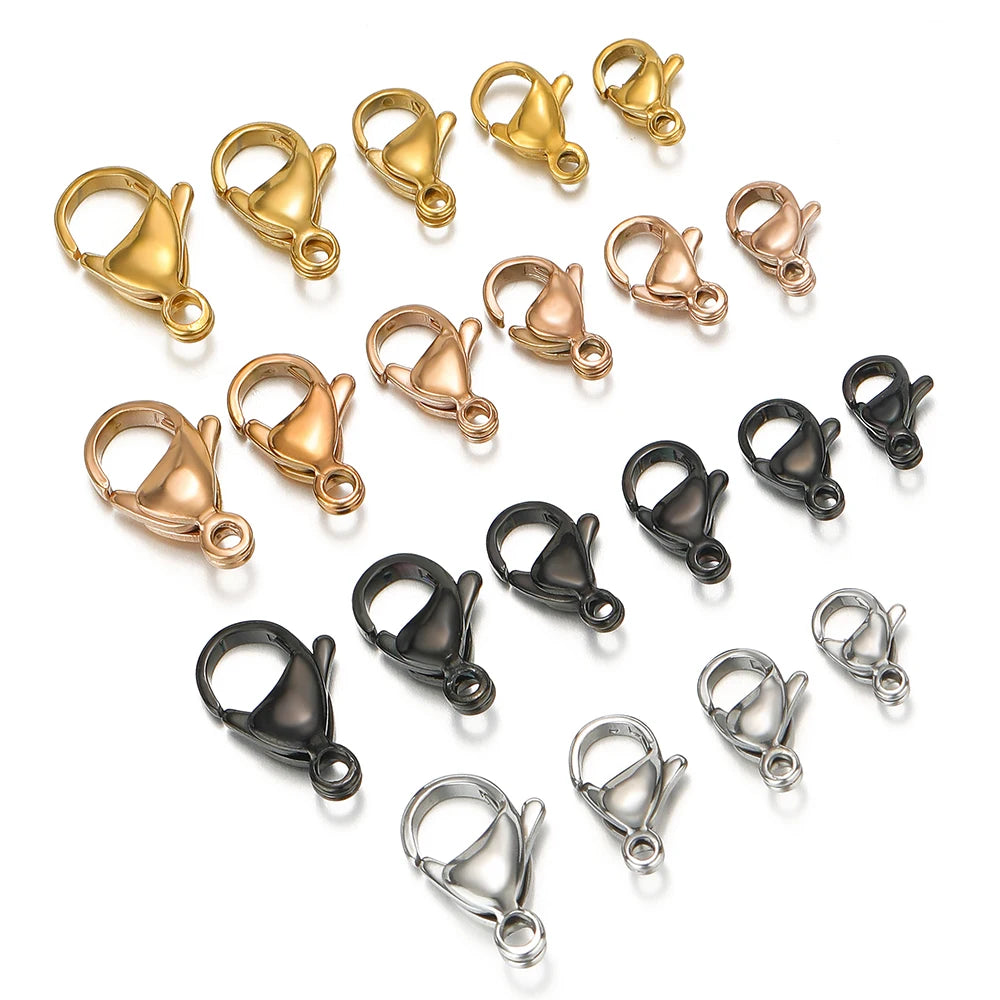 Mixed-color lobster clasp hooks set for bracelet and necklace closures