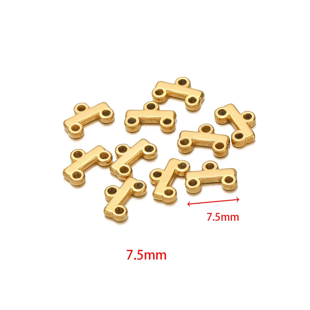 Gold-toned multilayer clasp bail connectors with 7.5mm size arrows, cross and bar