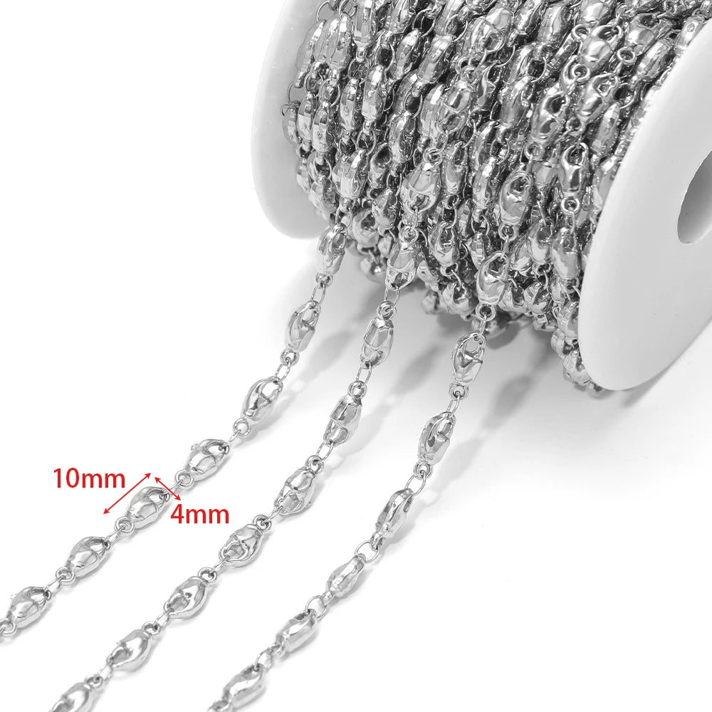 Silver starfish charm chain detail; links measure 10mm and 4mm