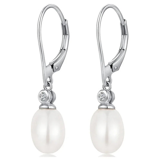 Aesthetic Oval Imitation Pearl Drop Earrings for Women Bridal Jewelry m27