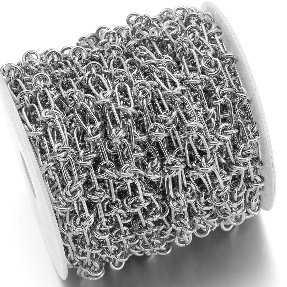 Hip Hop Men Necklaces 1 Meter Stainless Steel Gold Chunky Knot Big Chains
