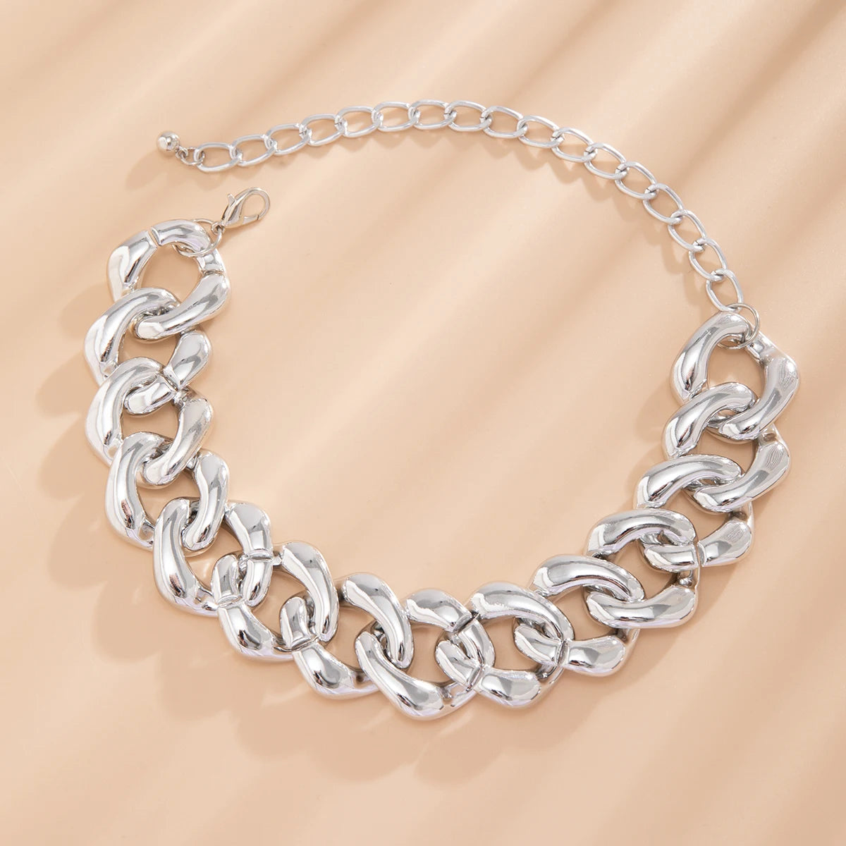 Large Chunky Chains Choker Necklace for Women Trendy Exaggerated Big Collar on Neck Accessories