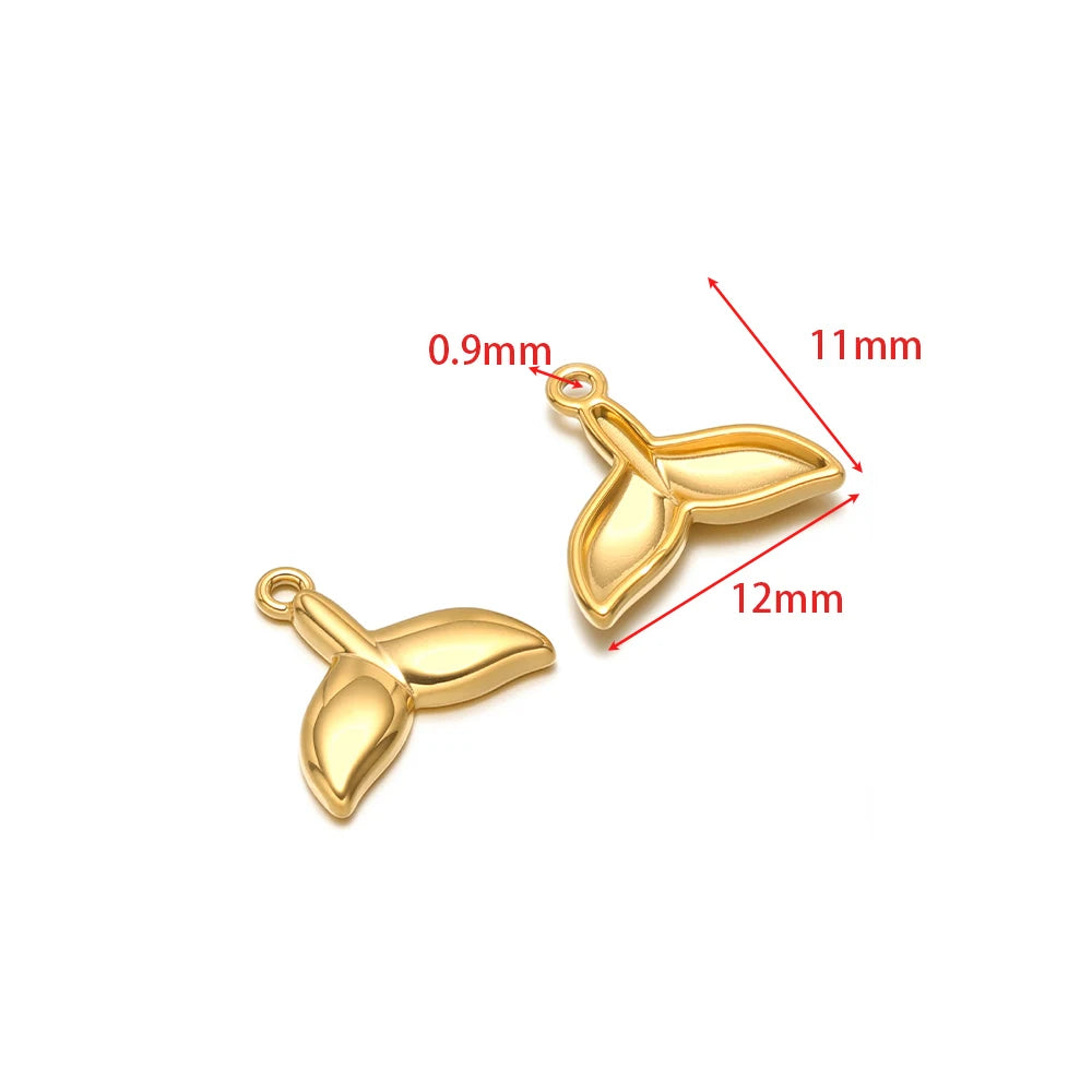 Gold-tone shell charm with connector loop