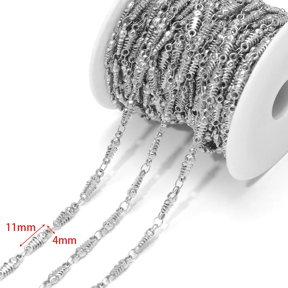 Silver starfish charm chain detail; links measure 11mm and 4mm