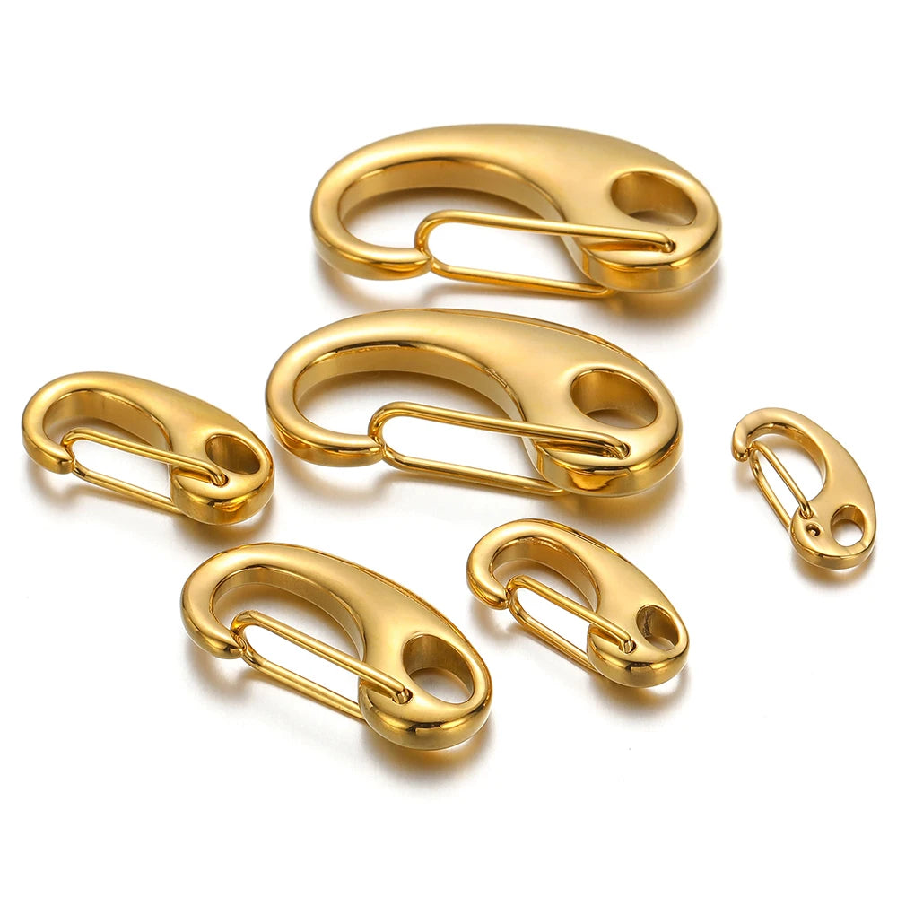 Gold-tone lobster clasp connectors, mixed sizes, 5-piece jewelry set