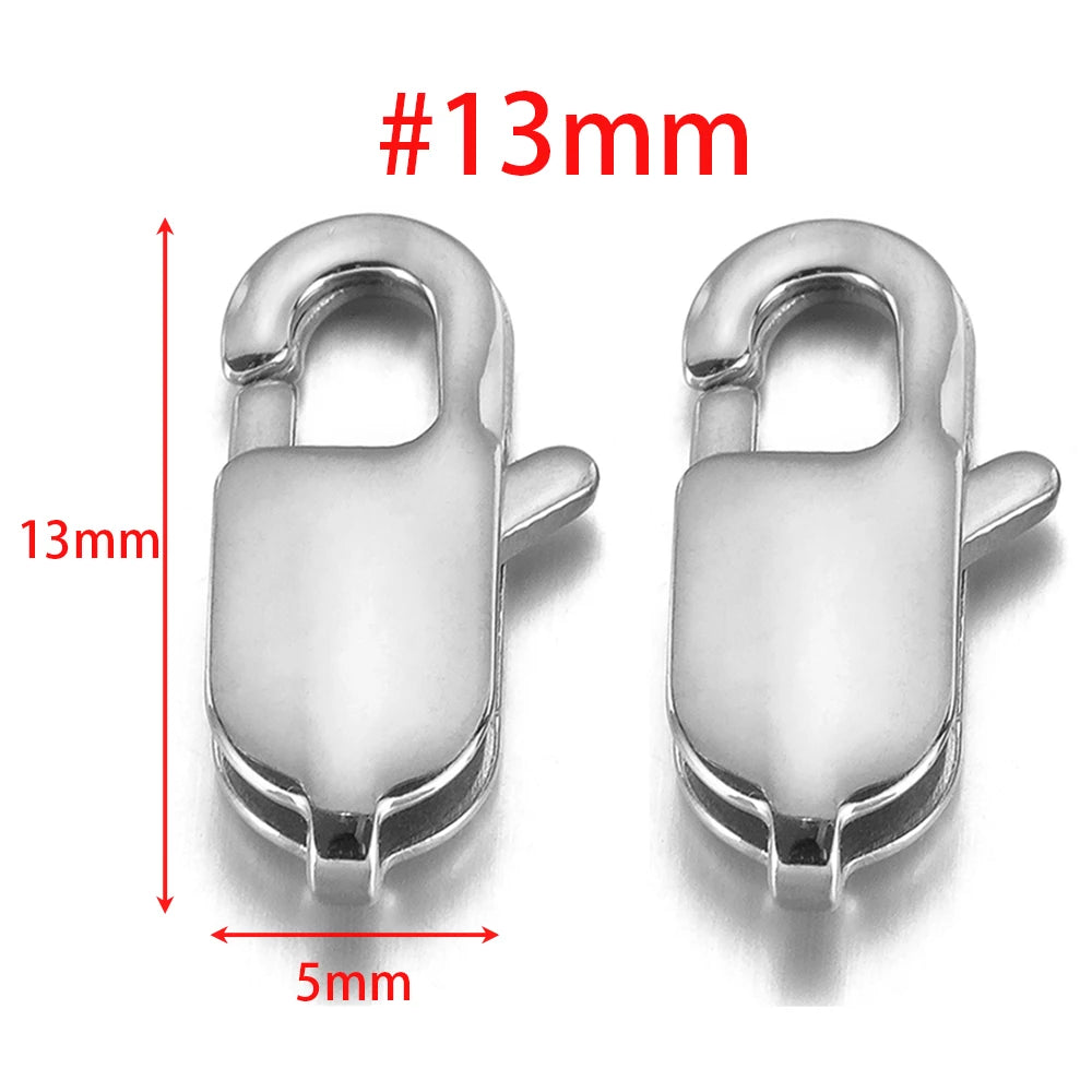 Stainless steel rectangle lobster clasp connector, #13mm, 13mm size