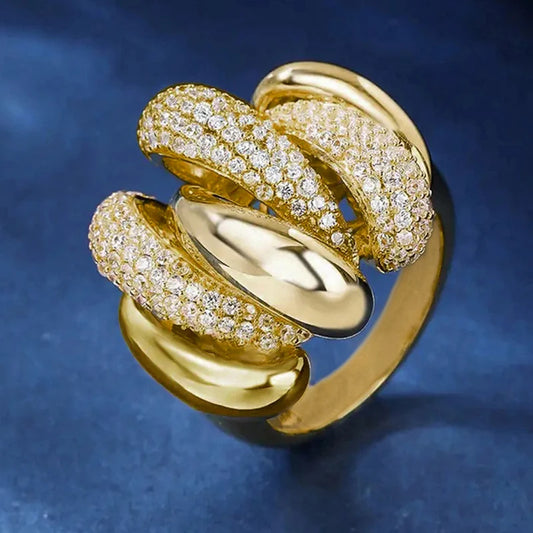 Luxury Multi-Line Cross Rings with Shiny CZ Delicate Charming Jewelry for Women t01