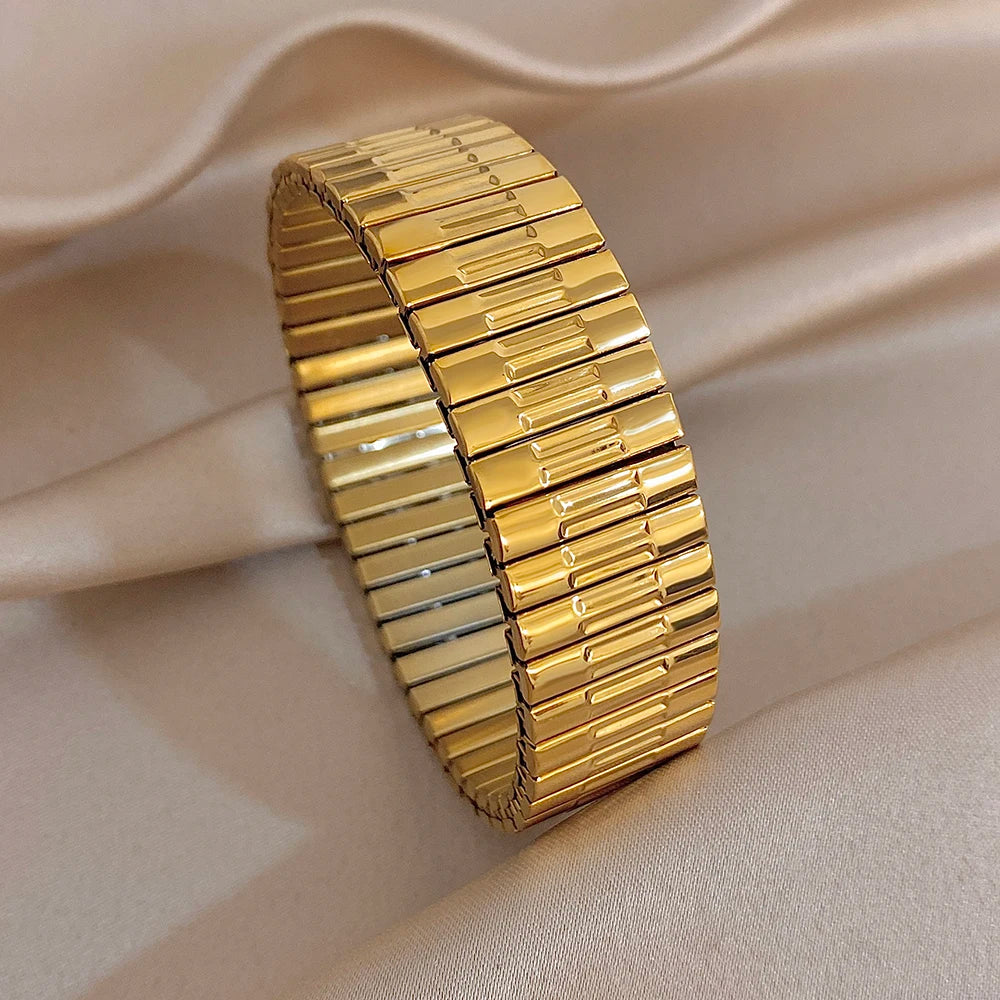 Fashion Gold Plated Stainless Steel Bracelet for Women High Quality Starfish Seashells Cuff Bangle Bracelets Waterproof Jewelry