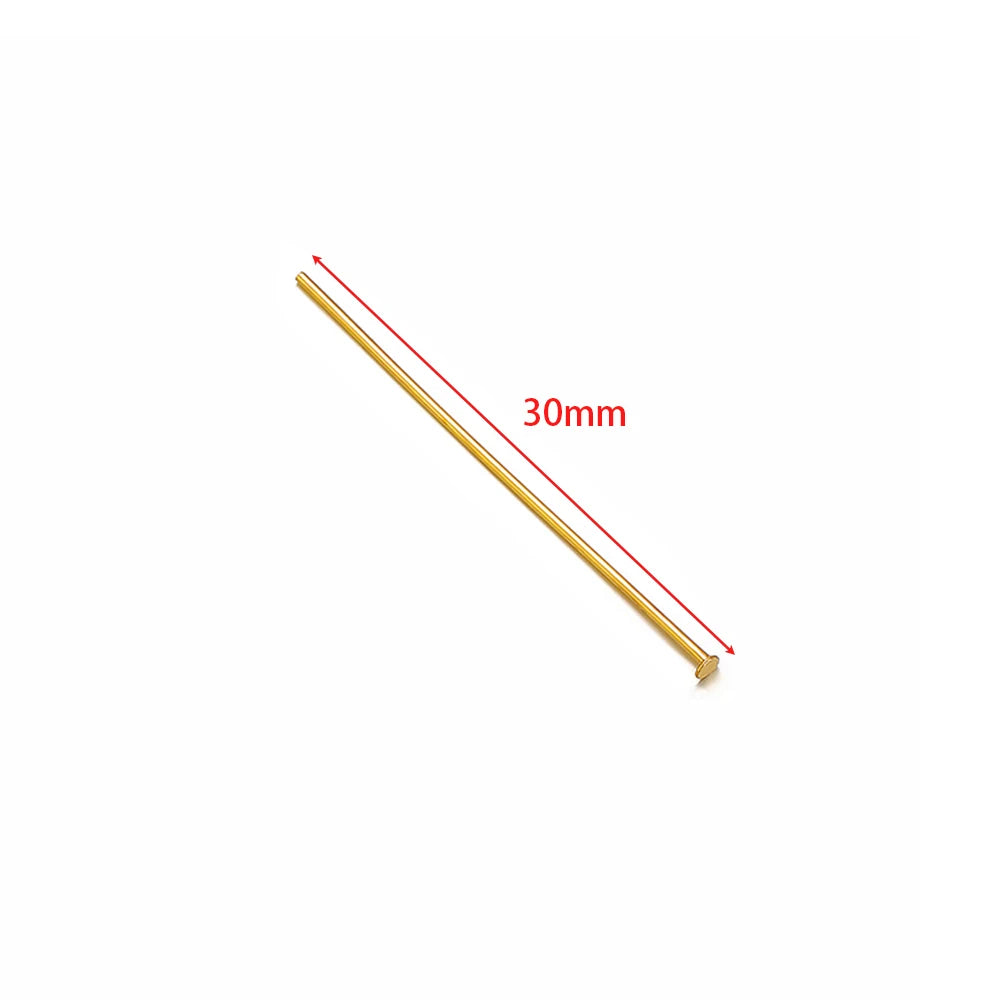 Gold ball head pins, stainless steel, 30mm length