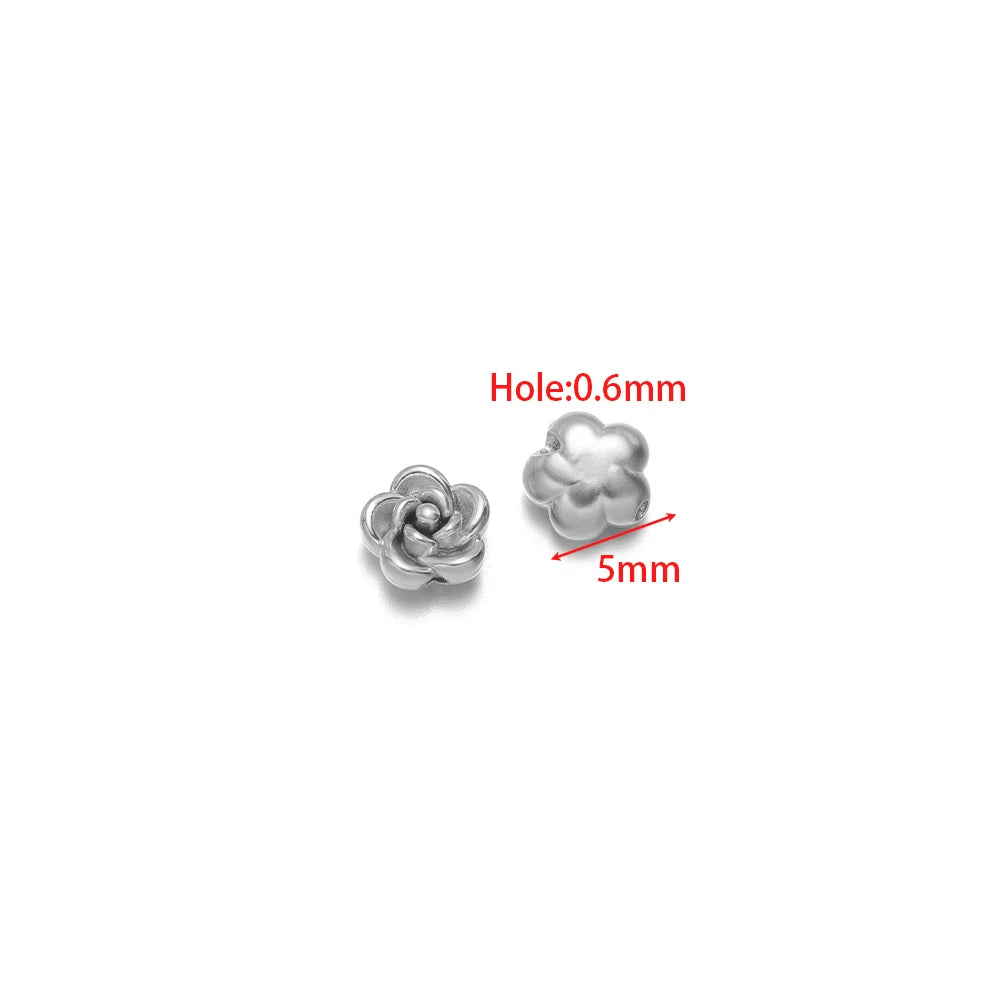 Single silver-tone rose flower charm pendant with top loop for DIY jewelry