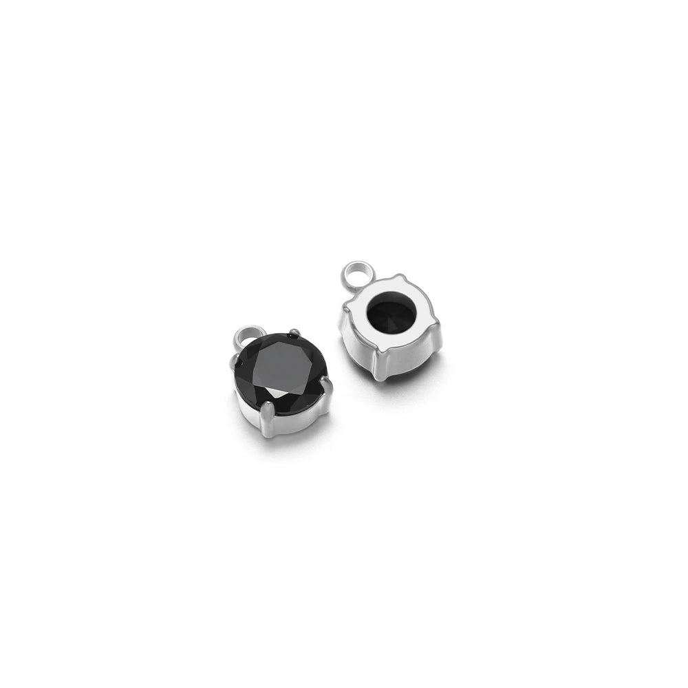 Steel claw sewing rhinestone settings with round black crystal