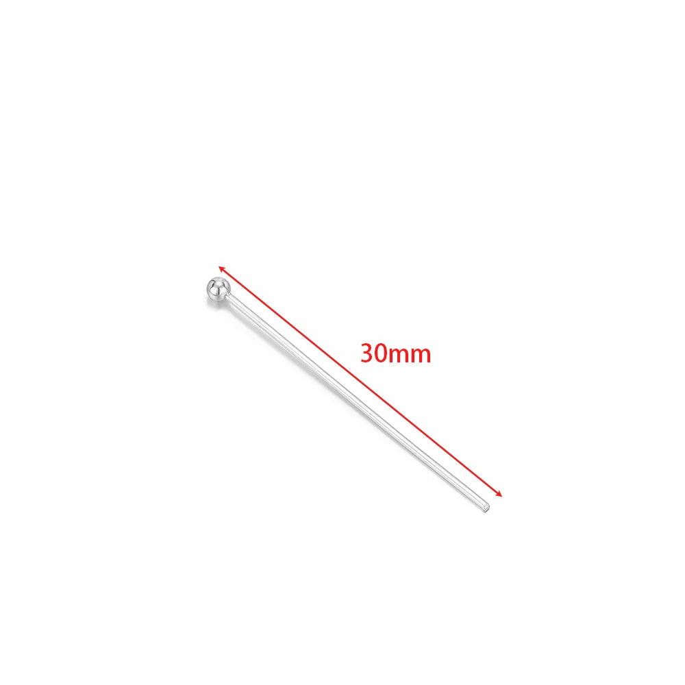 Steel T eye pins, flat head with ball end, 30mm length