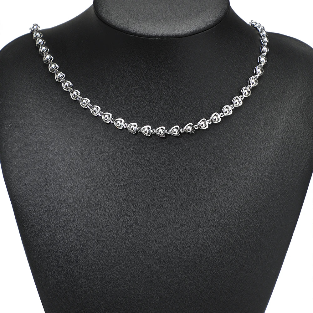 1 Meter Waterproof Stainless Steel Heart Bead Chains Eye Oval Chains for DIY Handmade Jewelry Making Necklace Bracelet Supplies