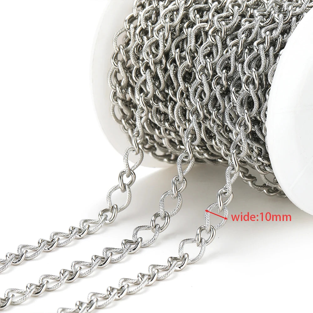 Silver Cuban link chain detail, wide 10mm chunky links