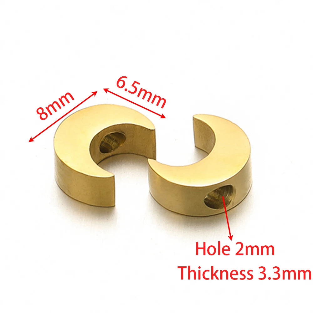 Gold-tone metal spacer beads with curved openwork design and center hole