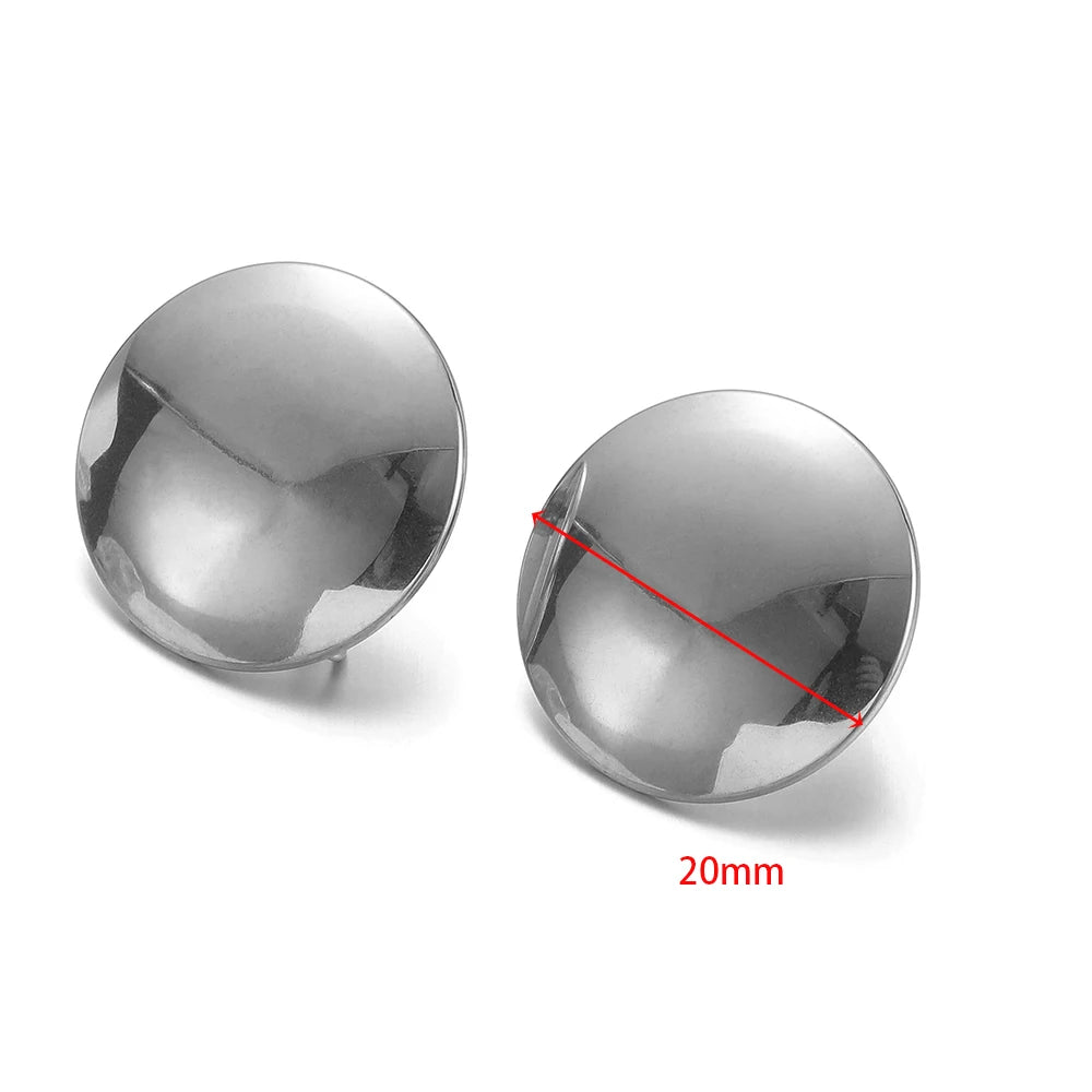 Silver-tone round dome earring finding, 20mm size