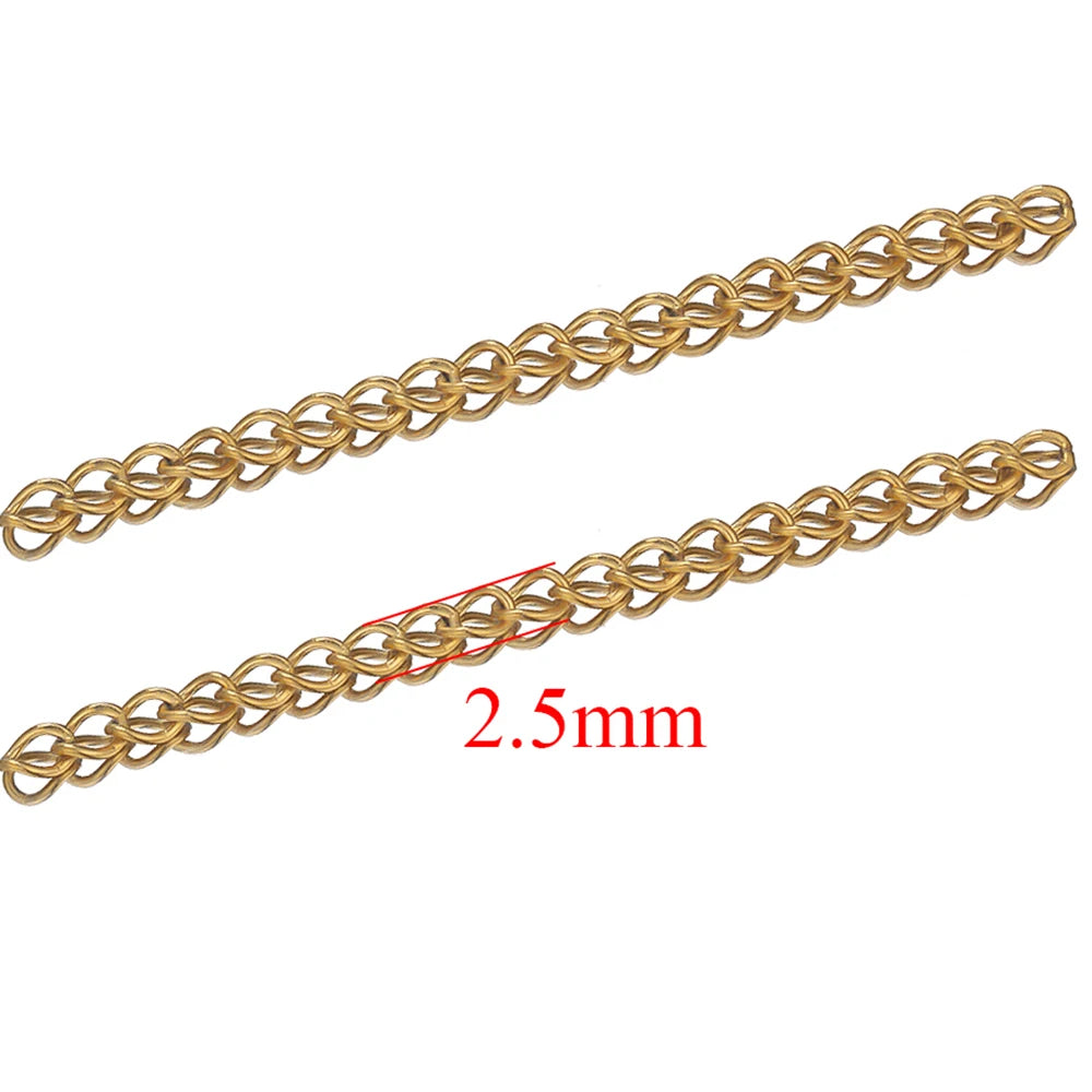 Gold tone welded extension chain, 2.5mm link width, 50-piece pack