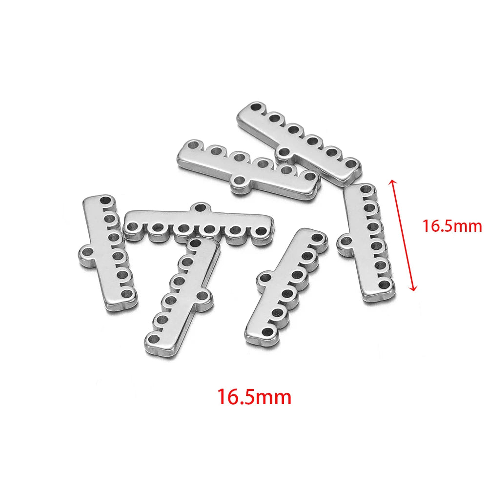 Silver-toned multilayer clasp bail connectors with 16.5mm size arrows, bar and cross