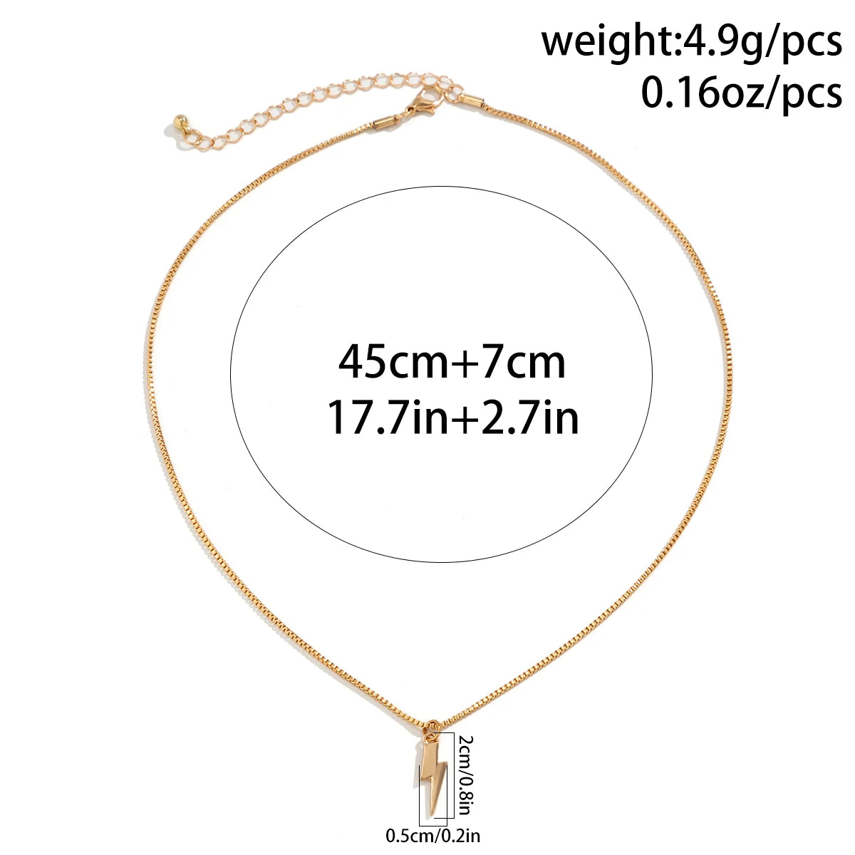 Simple Chains with Lightning Trendy Charms Pendants Necklace for Men 03