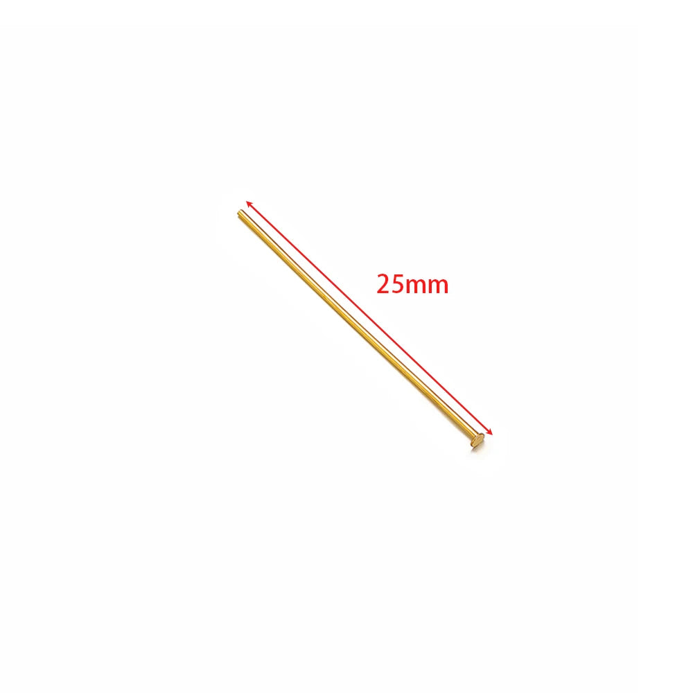 Gold ball head pins, stainless steel, 25mm length
