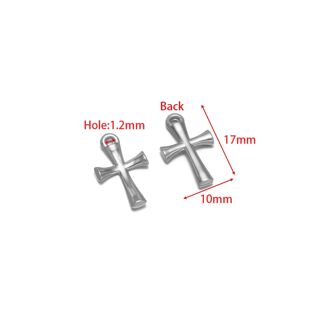 Stainless steel cross pendant charms with 1.2mm hole