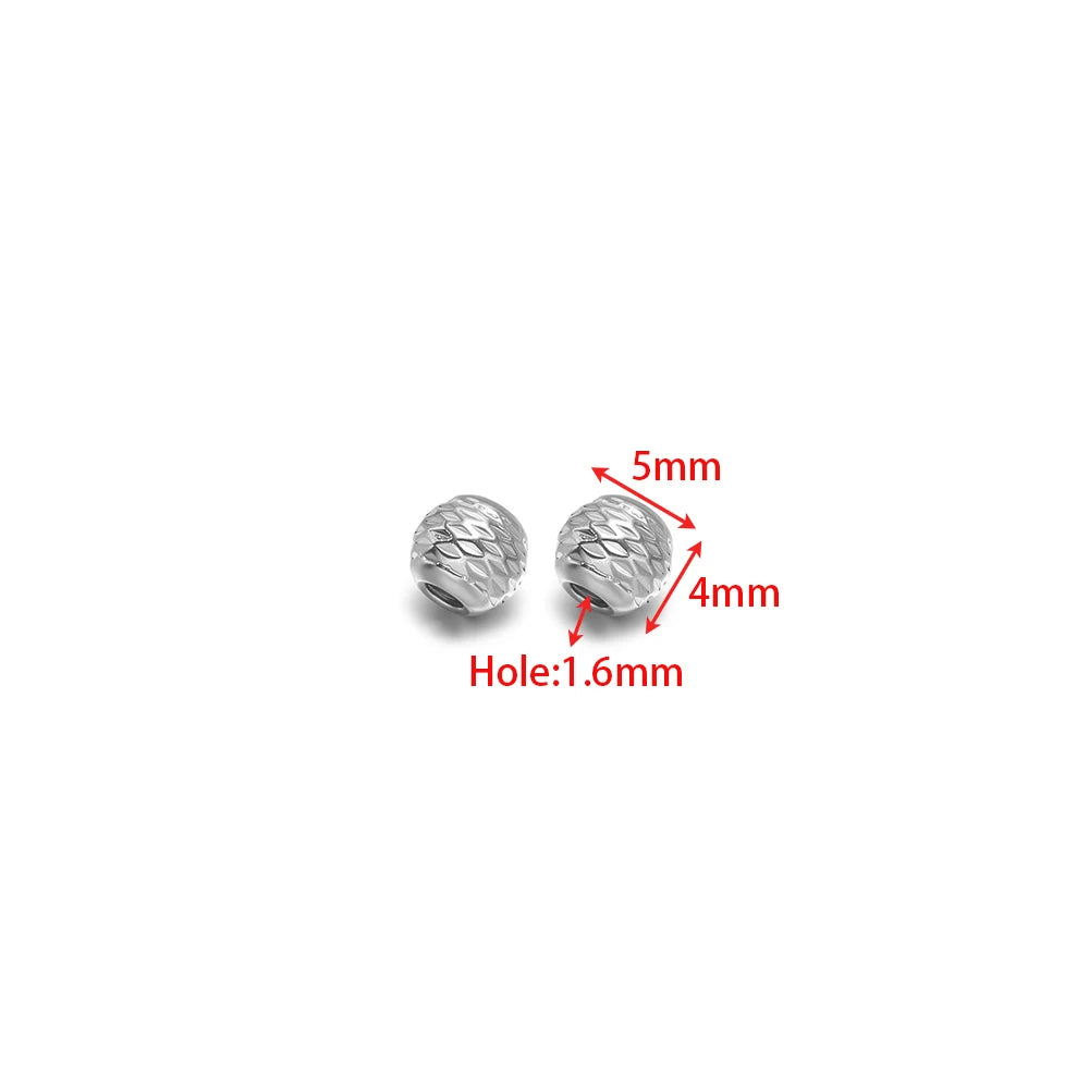 Silver striped cut flower spacer beads, round with central hole (about 5mm)