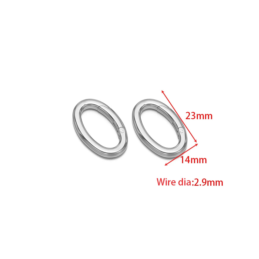 Steel heart spring buckle clasp connector, 23x14mm, 2.9mm wire