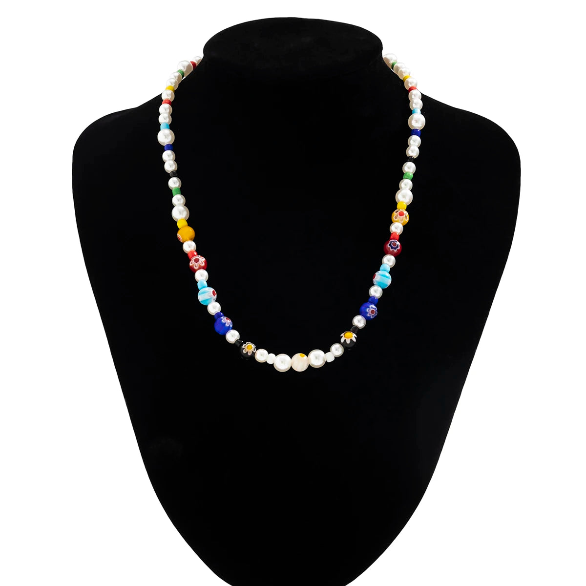 Trendy Beaded Chain Necklace CCB and Imitation Pearl Beads For Men Jewelry