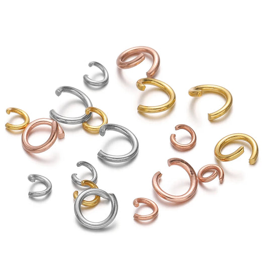 Mixed metal split jump rings, round open connectors for jewelry making