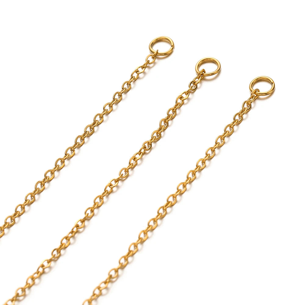Gold-tone chain earring links with small top loop, 10-pack set