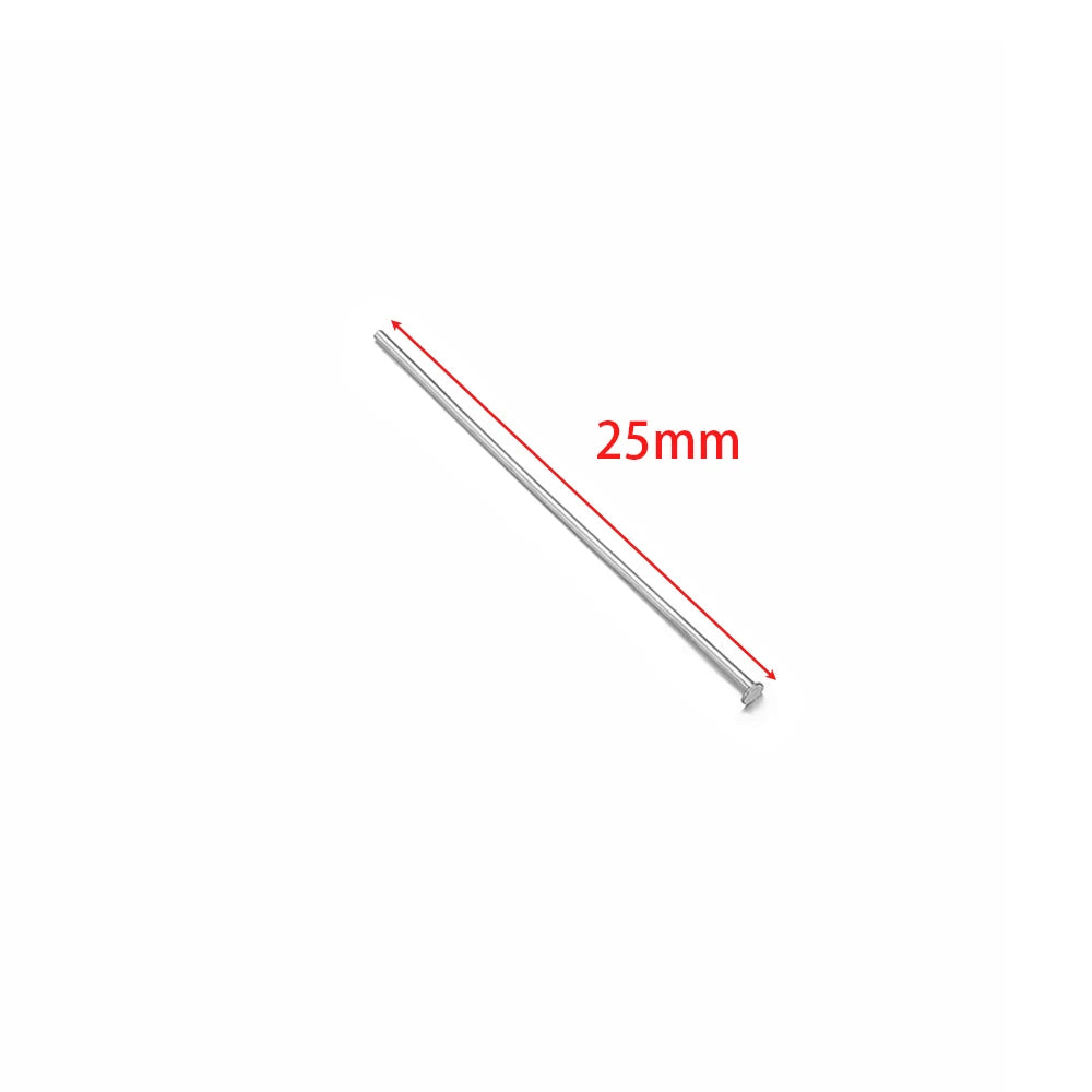 Silver eye pin, 25mm T-flat head ball pin for DIY earrings