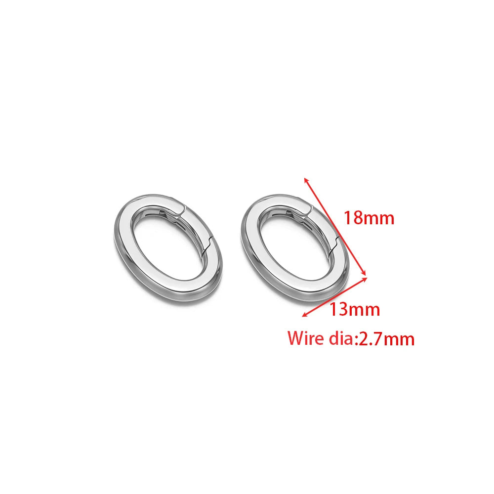 Steel heart spring buckle clasp connector, 18x13mm, 2.7mm wire