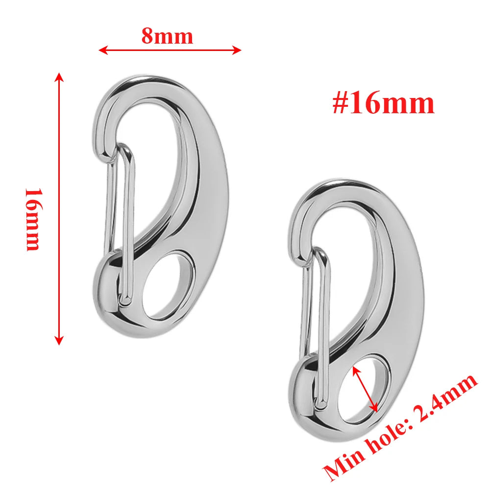 Steel lobster clasp hook connector, D-shaped hinged latch, #16mm