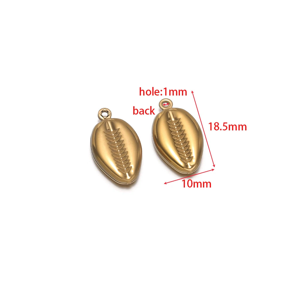 Gold-toned dolphin-shaped hollow charm with 1mm loop hole, stainless steel