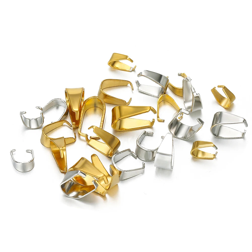 Assorted gold- and silver-tone clip clasp connectors for necklace and charm links