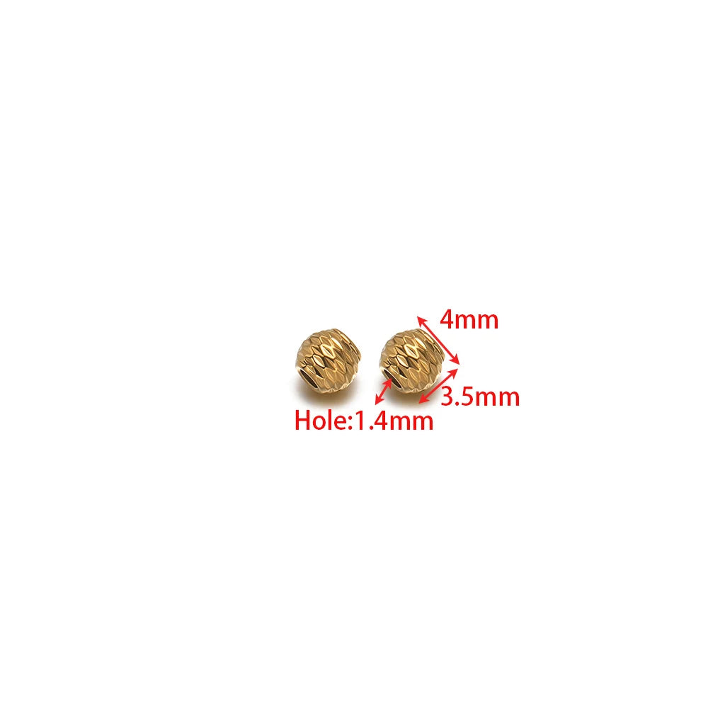 Gold striped cut flower spacer beads, 4mm, hole 1.4mm, 3.5mm height