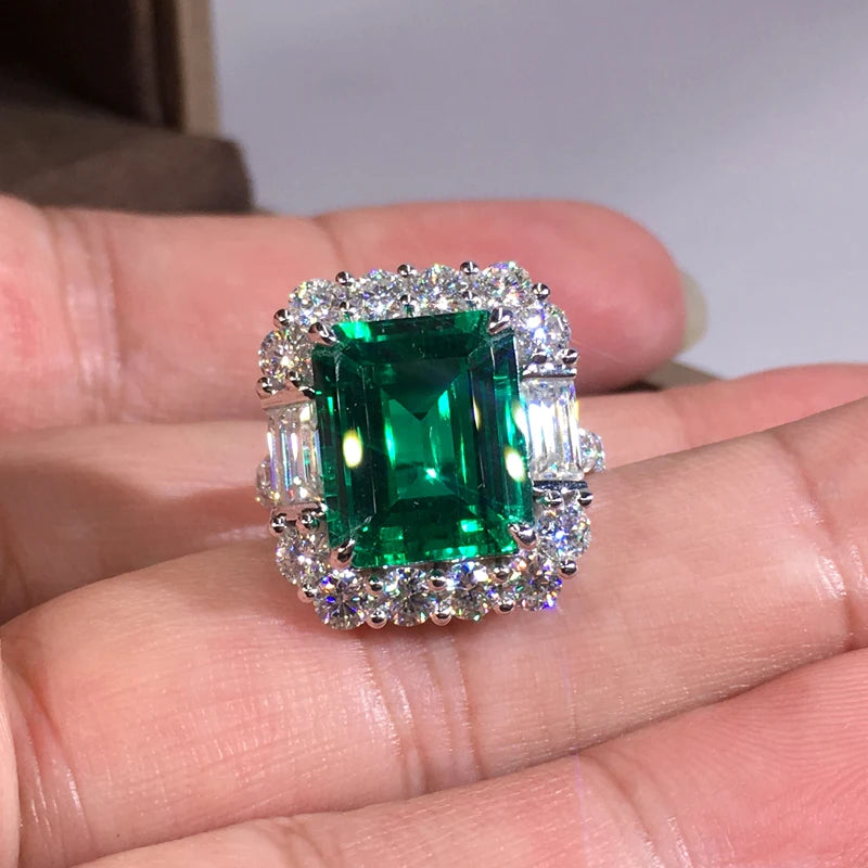 Big Green Cubic Zirconia Women Rings for Wedding Engagement Jewelry