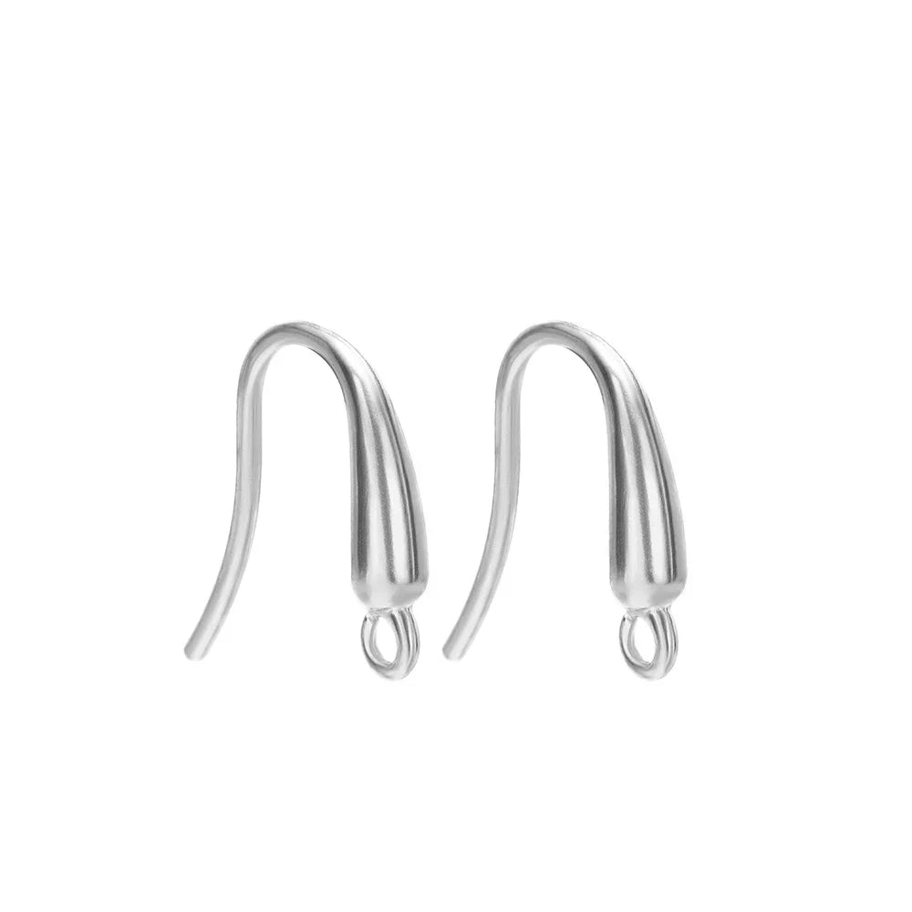 Silver-tone ear wire hooks with small loop ends for jewelry making