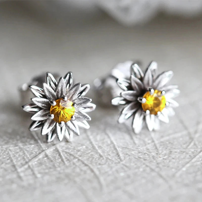 Handcrafted Fancy Dainty Flower Stud Earrings for Women Daily Wear Jewelry Gift m07