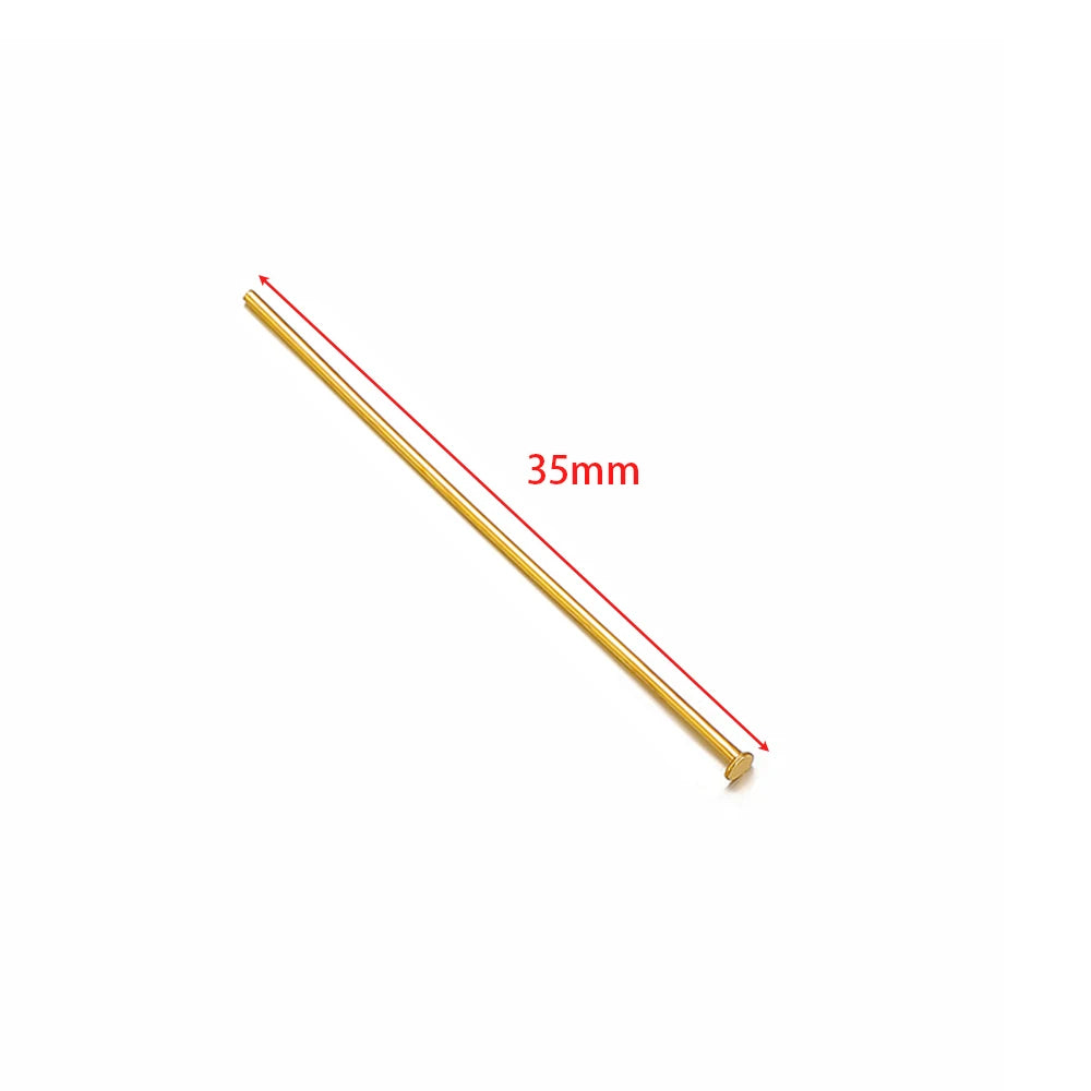 Gold ball head pins, stainless steel, 35mm length