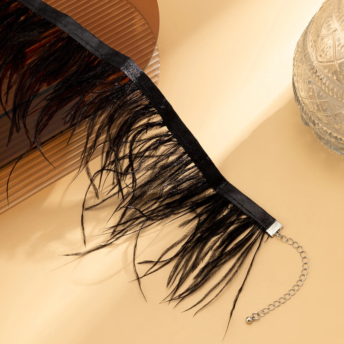 Fashion Long Feather Tassel Brush Choker Necklace for Women Trendy Charms Gifts