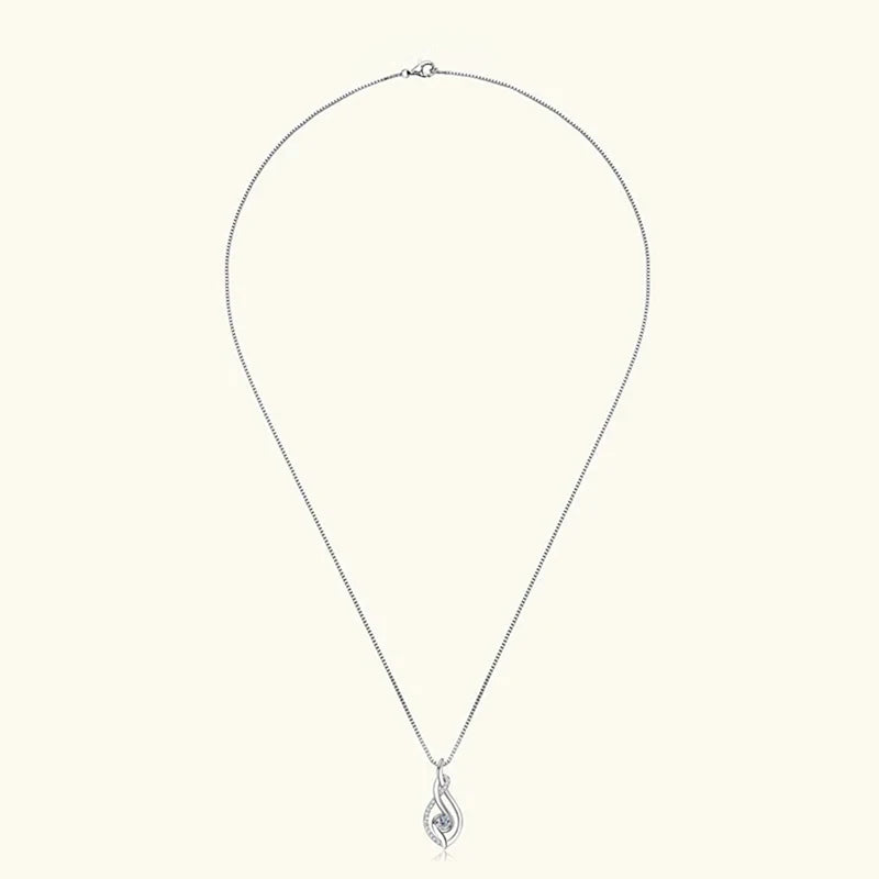 Silver /Gold Color Box Chain Zirconia Pendant Necklace for Women